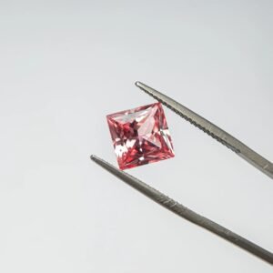 Lab-Grown Padparadscha Sapphire – Princess Cut Loose Gemstone