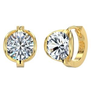 2CT Each Floating Moissanite Huggie Earrings, 925 Sterling Silver 1