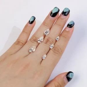 GRA Certified Moissanite DEF White – Pear Cut Loose Stone (2)